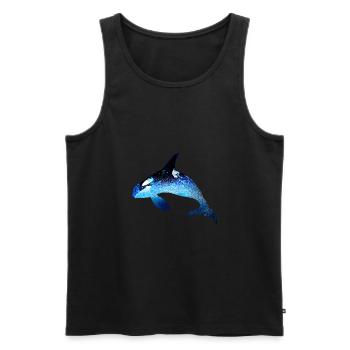 wal,blau,fisch,malerei,kunst,blau,meer - Männer Premium Bio Tank Top - Schwarz - Vorne - AI Model Male 178 light (178cm)