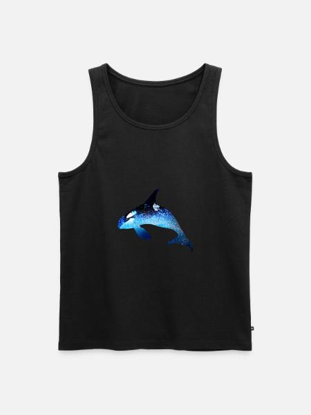 wal,blue,fish,painting,art,blue,sea - Men's Premium Organic Tank Top - black