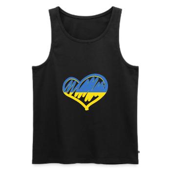 Love Ukraine Drapeau Ukrainien Stand With Ukraine - Débardeur bio Premium Homme - noir - Devant - AI Model Male 178 light (178cm)