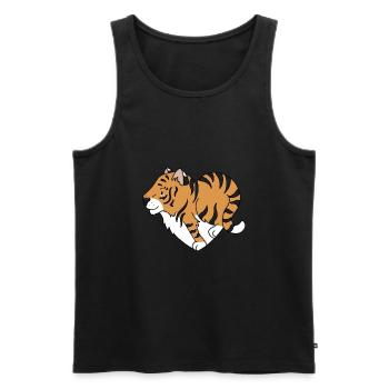 Tigres d’amour - Débardeur bio Premium Homme - noir - Devant - AI Model Male 178 light (178cm)