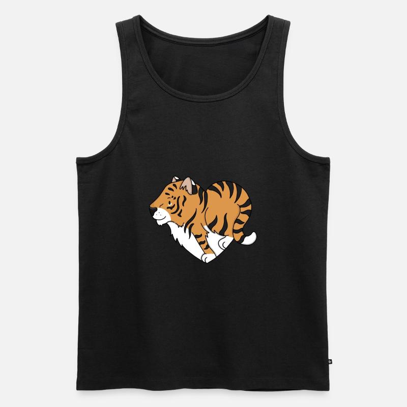 Liebe Tiger - Männer Premium Bio Tank Top - Schwarz