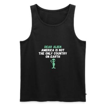 Alien America n’est pas le seul pays sur Terre - Débardeur bio Premium Homme - noir - Devant - AI Model Male 178 light (178cm)