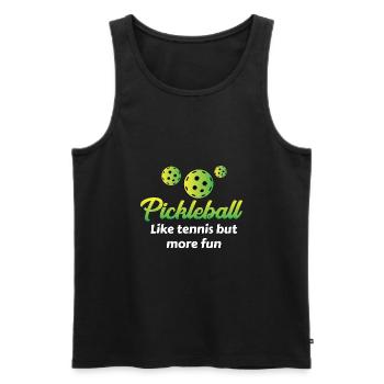 Outdoor Gartenspiel Lustiges Pickleball Design mit - Männer Premium Bio Tank Top - Schwarz - Vorne - AI Model Male 178 light (178cm)
