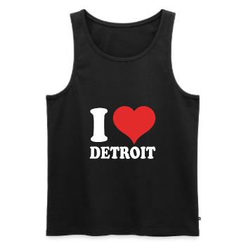 Detroit - Débardeur bio Premium Homme - noir - Devant - AI Model Male 178 light (178cm)