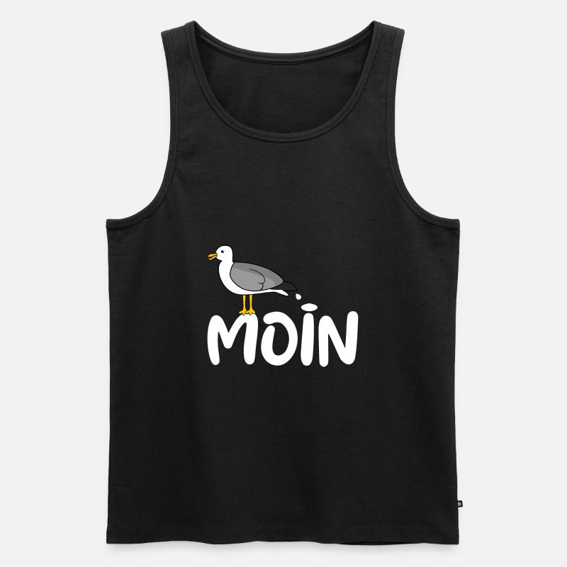 Moin - Möwe - Möwe Moin - Männer Premium Bio Tank Top - Schwarz