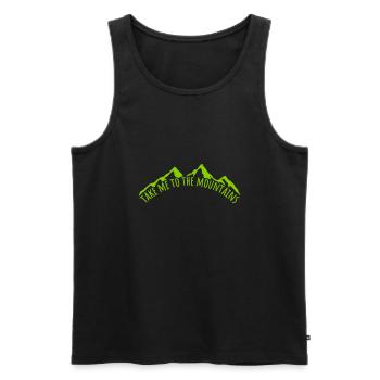 To the mountains quote - Men's Premium Organic Tank Top - black - Front - AI Model Male 178 light (178cm)