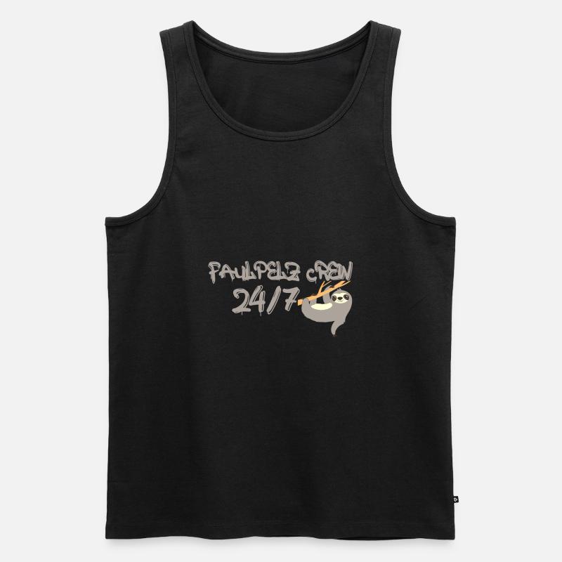 Faulpelz Crew 24/7 - Männer Premium Bio Tank Top - Schwarz