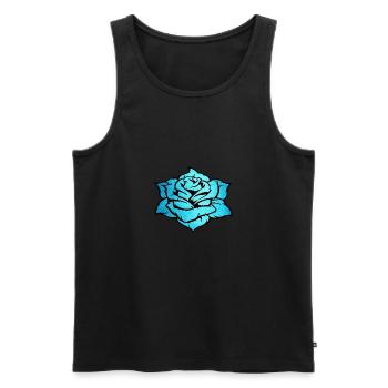 Rose Türkis - Männer Premium Bio Tank Top - Schwarz - Vorne - Michal (187cm)