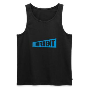 Soyez différent Logo Design - Débardeur bio Premium Homme - noir - Devant - Michal (187cm)