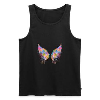 angelwings,flügel,bunt,engelsflügel,blumen - Männer Premium Bio Tank Top - Schwarz - Vorne - AI Model Male 178 light (178cm)