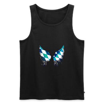 ailes d’ange,ailes,ailes d’ange,ange bavarois - Débardeur bio Premium Homme - noir - Devant - Michal (187cm)