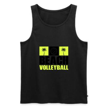Beachvolleyball - Männer Premium Bio Tank Top - Schwarz - Vorne - Michal (187cm)