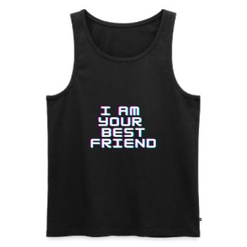 I AM THE BEST FRIEND - Débardeur bio Premium Homme - noir - Devant - AI Model Male 178 light (178cm)