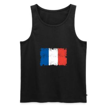 Frankreich flagge, Frankreich, Frankreichfahne - Männer Premium Bio Tank Top - Schwarz - Vorne - Michal (187cm)
