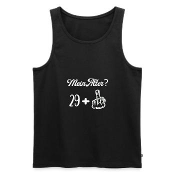 Mein Alter 29+ - Das Kultshirt - Männer Premium Bio Tank Top - Schwarz - Vorne - Michal (187cm)