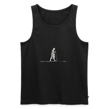 Gandhi - Men's Premium Organic Tank Top - black - Front - AI Model Male 178 light (178cm)