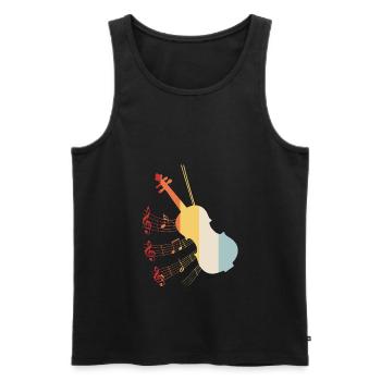 Violin violin orchestra viola violinist retro - Men's Premium Organic Tank Top - black - Front - Michal (187cm)