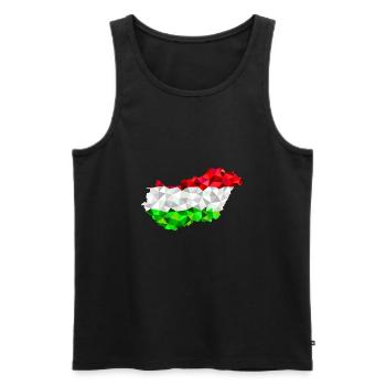 Ungarn Karte im low poly Stil - Männer Premium Bio Tank Top - Schwarz - Vorne - Michal (187cm)