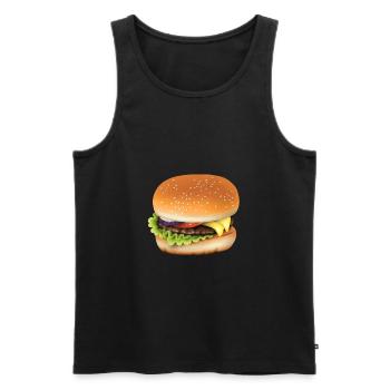Hamburger - Männer Premium Bio Tank Top - Schwarz - Vorne - AI Model Male 178 light (178cm)