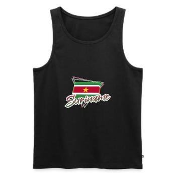 Suriname - Männer Premium Bio Tank Top - Schwarz - Vorne - AI Model Male 178 light (178cm)