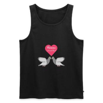 ruhrpott taube,ruhrpott flamingo,ruhrpott,liebe - Männer Premium Bio Tank Top - Schwarz - Vorne - Michal (187cm)