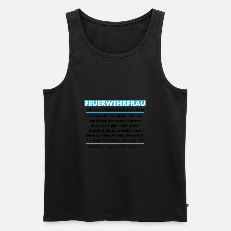 Feuerwehrfrau - Männer Premium Bio Tank Top - Schwarz