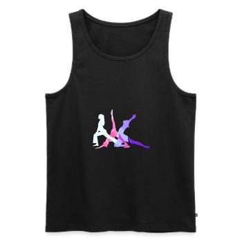 tournoi, yoga, sports, exercices, étirements, gymnastique - Débardeur bio Premium Homme - noir - Devant - AI Model Male 178 light (178cm)