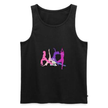 tournoi, yoga, sports, exercices, danse, gymnastique - Débardeur bio Premium Homme - noir - Devant - Michal (187cm)