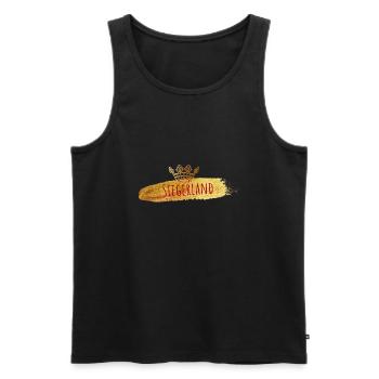 Goldenes Siegerland - Deine Stadt - dein Design - Männer Premium Bio Tank Top - Schwarz - Vorne - AI Model Male 178 light (178cm)