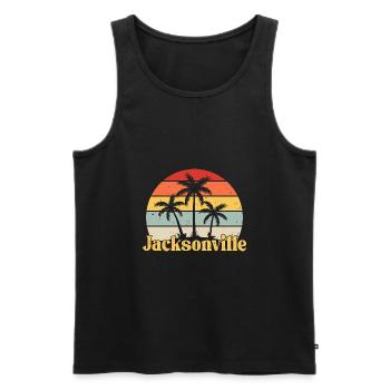 Jacksonville, Floride - Débardeur bio Premium Homme - noir - Devant - AI Model Male 178 light (178cm)