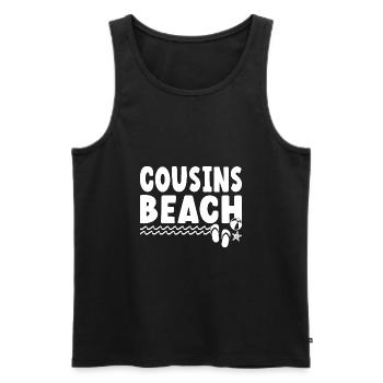 Cousins Beach - Men's Premium Organic Tank Top - black - Front - AI Model Male 178 light (178cm)