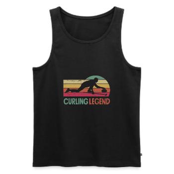 Curling Player Curler Curling Legend - Men's Premium Organic Tank Top - black - Front - Michal (187cm)