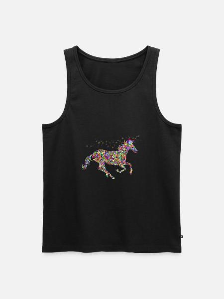 Éclats de licorne arc-en-ciel - Débardeur bio Premium Homme - noir