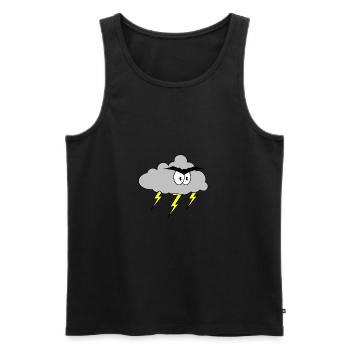 Angry cloud - Men's Premium Organic Tank Top - black - Front - AI Model Male 178 light (178cm)