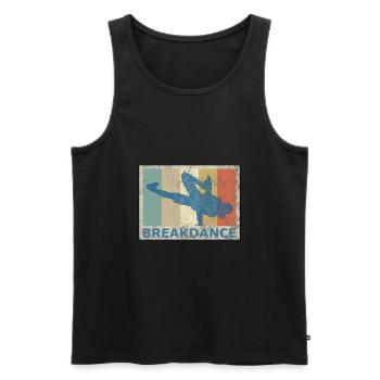 Breakdance style rétro breakdance hip hop - Débardeur bio Premium Homme - noir - Devant - AI Model Male 178 light (178cm)