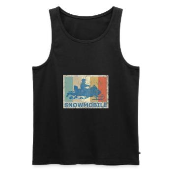 Retro Vintage Style Snowmobile Snowmobile - Men's Premium Organic Tank Top - black - Front - AI Model Male 178 light (178cm)