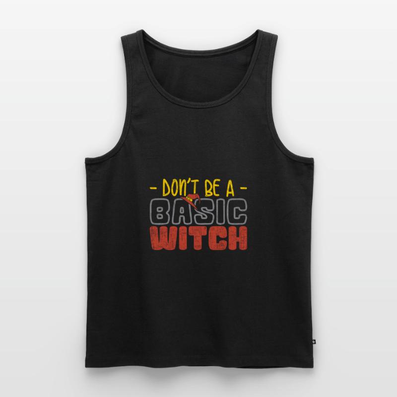 Do not Be Basic Witch Funny Halloween Tee Men's Premium Organic Tank Top