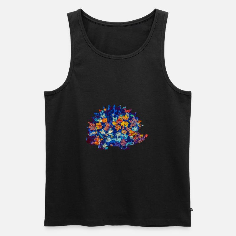 igel herbstblätter - Männer Premium Bio Tank Top - Schwarz