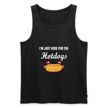 Hotdogs Dänemark Geschenk Nord Spruch - Männer Premium Bio Tank Top - Schwarz - Vorne - Michal (187cm)