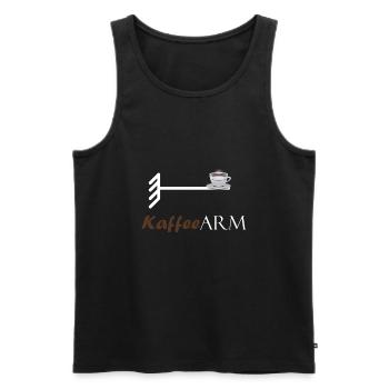 Kaffeearm - Männer Premium Bio Tank Top - Schwarz - Vorne - AI Model Male 178 light (178cm)