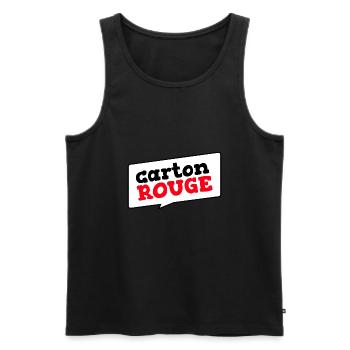 Carton Rouge (style bulle BD) - Débardeur bio Premium Homme - noir - Devant - Michal (187cm)