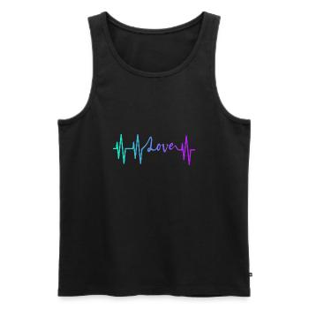 HEARTBEAT LOVE GRADIENT BLUE PURPLE - Men's Premium Organic Tank Top - black - Front - AI Model Male 178 light (178cm)