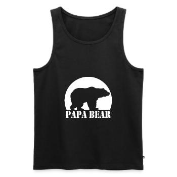 papa bear père sort famille fête des pères cadeau - Débardeur bio Premium Homme - noir - Devant - Michal (187cm)