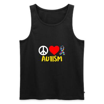 Love Autism - Autism Awarenessautistic prideactual - Men's Premium Organic Tank Top - black - Front - AI Model Male 178 light (178cm)
