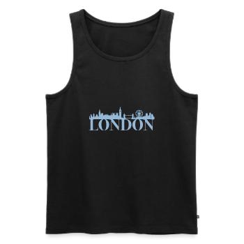 Londres Angleterre capitale Skyline cadeau idée UK - Débardeur bio Premium Homme - noir - Devant - Michal (187cm)