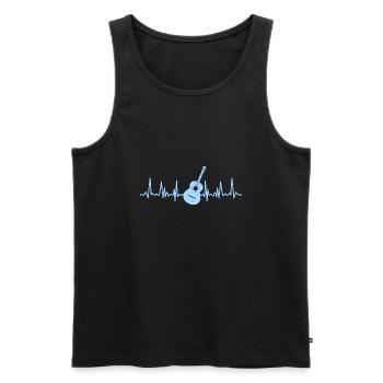 Guitar Heartbeat Hobby Music Band - Men's Premium Organic Tank Top - black - Front - AI Model Male 178 light (178cm)