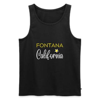 Fontana California - Débardeur bio Premium Homme - noir - Devant - AI Model Male 178 light (178cm)