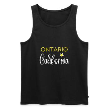 Ontario California - Débardeur bio Premium Homme - noir - Devant - AI Model Male 178 light (178cm)