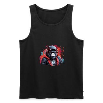 gorilla monkey animal art i cool cute - Men's Premium Organic Tank Top - black - Front - Michal (187cm)