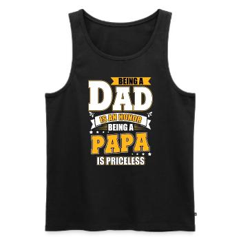 Honneur d’être père Papa Inestimable Homme de famille - Débardeur bio Premium Homme - noir - Devant - AI Model Male 178 light (178cm)